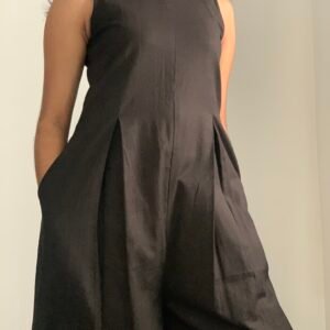 Women solid black jumpsuit