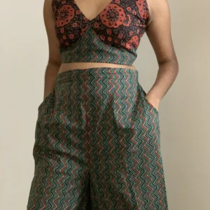 zig-zag palazzo pant and crop top