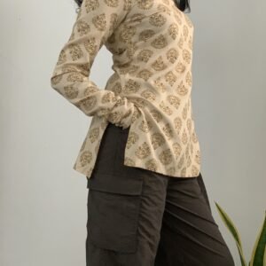 light foil print short kurta